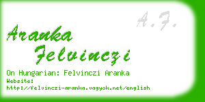 aranka felvinczi business card